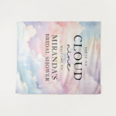 パステルエレガントシーズオンクラウドナインブライダルシャワー タペストリー (正面(横))