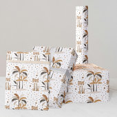 パステルエレガントジャガージャングルパターン ラッピングペーパー