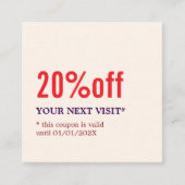 パステルエレガントスタイリッシュ美しいクーポはっきりしたン 割引カード (正面)