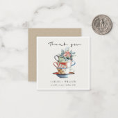 パステルエレガントスタックカップフローラサンキューカード ノートカード (正面/裏面インサイチュ)