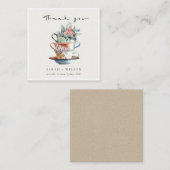 パステルエレガントスタックカップフローラサンキューカード ノートカード (正面/裏面)