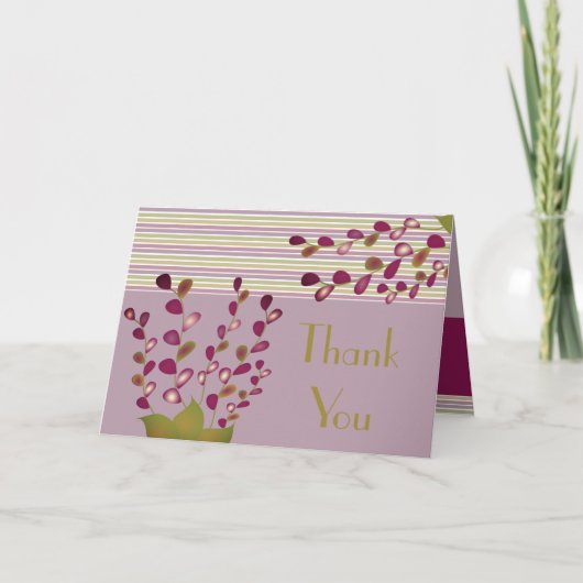 パステルエレガントストライプ サンキューカード (正面)