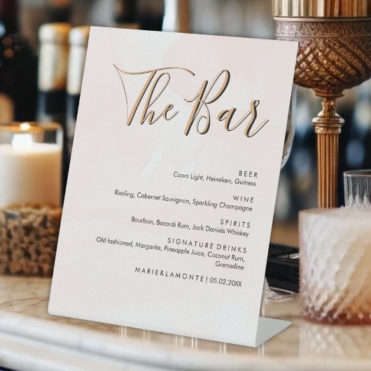パステルエレガントズ結婚ドリンクバーメニュー 台座サイン