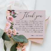 パステルエレガントダスティピンク色のローズフローラの結婚 サンキューカード