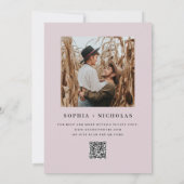 パステルエレガントダスティピンク色のローズフローラの結婚 招待状 (裏面)