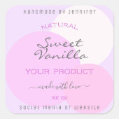 パステルエレガントテンプレート製品の包装ラベル スクエアシール (正面)