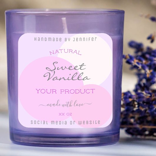 パステルエレガントテンプレート製品の包装ラベル スクエアシール