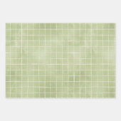 パステルエレガントデイジーフラワーバニー春イースター ラッピングペーパーシート (正面3)