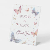 パステルエレガントバタフライの本とギフトサイン 台座サイン (正面)