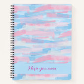 パステルエレガントパーソナライズされたアートブラッシュストローク ノートブック (正面)