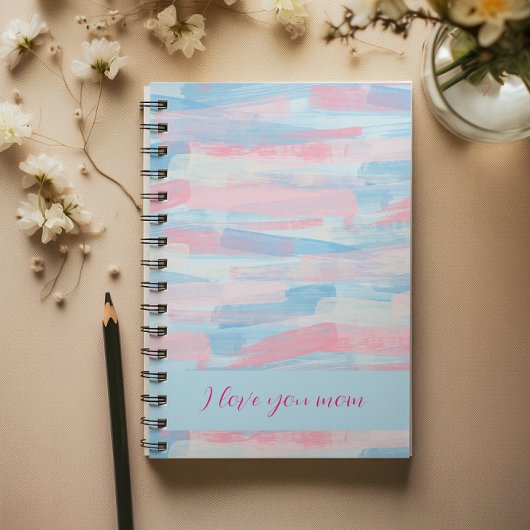 パステルエレガントパーソナライズされたアートブラッシュストローク ノートブック