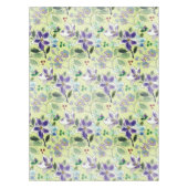 パステルエレガントパープルとグリーンフローラの色合い テーブルクロス (正面)