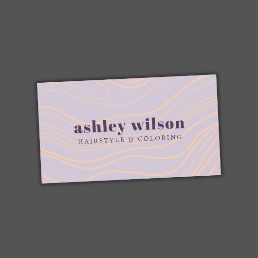 パステルエレガントパープルはっきりした美しいサロン 名刺