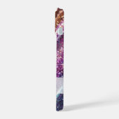 パステルエレガントパープルブルーピンクシルバーグリッター iPhone 15ケース (左側面)