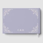パステルエレガントパープルヴィンテージウェディングゲストブック ゲストブック (裏面)