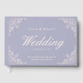 パステルエレガントパープルヴィンテージウェディングゲストブック ゲストブック (正面)