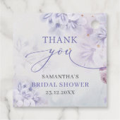 パステルエレガントパープル春の花ブライダルシャワー フェイバータグ (裏面)