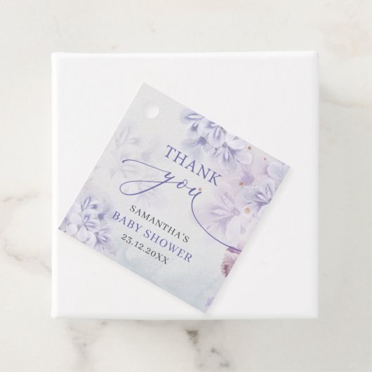 パステルエレガントパープル春の花ベビーシャワー フェイバータグ (インサイチュ)