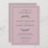 パステルエレガントパープル結婚式招待状 招待状 (正面/裏面)