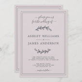 パステルエレガントパープル結婚式招待状 招待状 (正面/裏面)