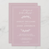 パステルエレガントパープル結婚式招待状 招待状 (正面/裏面)