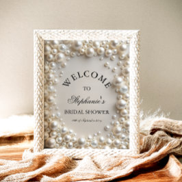 パステルエレガントパールブライダルシャワーウェルカム ポスター