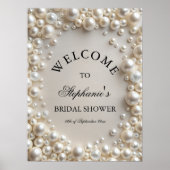 パステルエレガントパールブライダルシャワーウェルカム ポスター (正面)