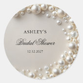 パステルエレガントパールブライダルシャワー ラウンドシール (正面)