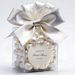 パステルエレガントパールブライダルシャワー ラウンドシール