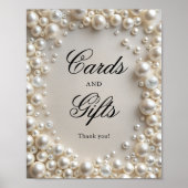 パステルエレガントパール弓カードとギフト ポスター (正面)