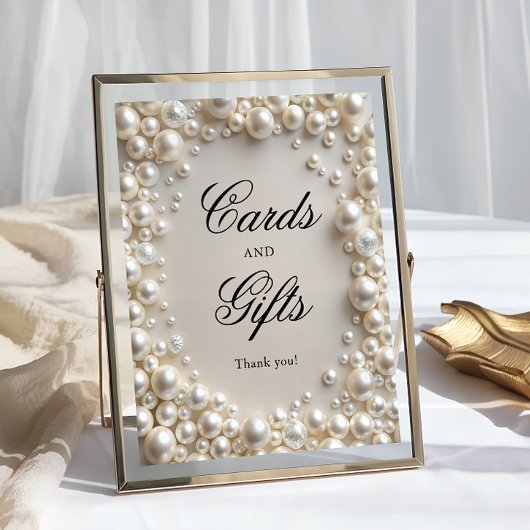 パステルエレガントパール弓カードとギフト ポスター