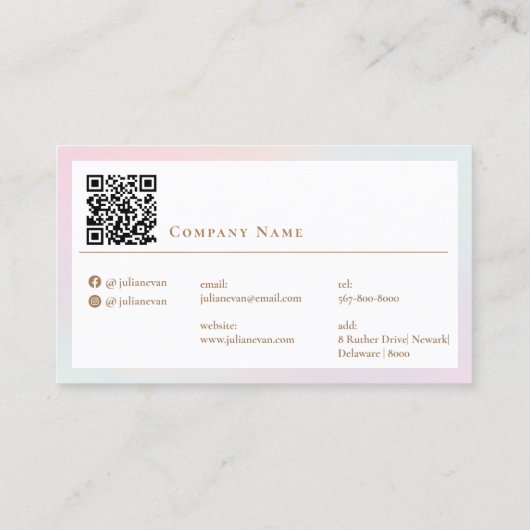 パステルエレガントピお洒落ンクフェミニン 名刺 (裏面)