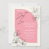 パステルエレガントピンクとクリーム結婚式招待状 招待状 (正面)