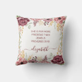 パステルエレガントピンクの花の聖なる書物、 経典名 クッション (裏面)