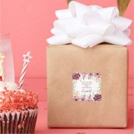 パステルエレガントピンクの花の聖なる書物、 経典名 スクエアシール