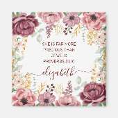 パステルエレガントピンクの花の聖なる書物、 経典名 マグネット (正面)