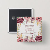 パステルエレガントピンクの花の聖なる書物、 経典名 缶バッジ (正面&裏面)