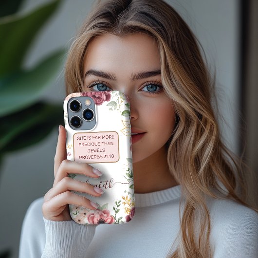 パステルエレガントピンクの花の聖なる書物、 経典名 Case-Mate iPhoneケース