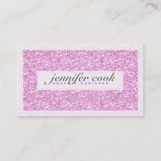 パステルエレガントピンクグリッター&スパークズ3 名刺 (正面)