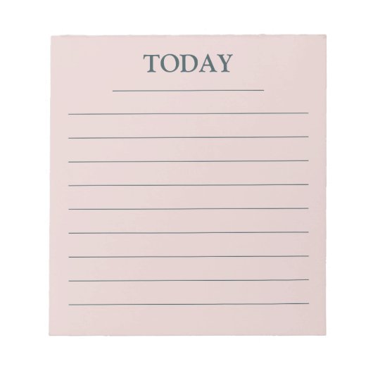 パステルエレガントピンクグリーンTODAY to do list lines ノートパッド (正面)
