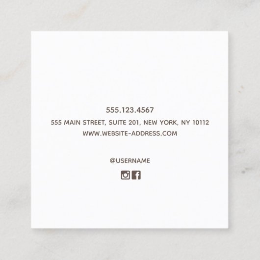 パステルエレガントピンクスクアグラデーションークスクエアコールカード コーリングカード (裏面)