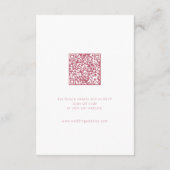 パステルエレガントピンクハンドドロードボウの結婚詳細 エンクロージャーカード (裏面)