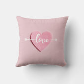 パステルエレガントピンクハートラブ文字装飾用クッション クッション (裏面)