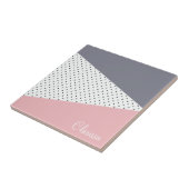 パステルエレガントピンクパープル幾何学水玉模様 タイル (側面)