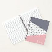 パステルエレガントピンクパープル幾何学水玉模様 ノートブック (内部)