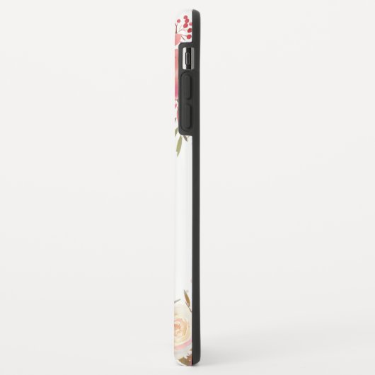 パステルエレガントピンクピーチバラフローラモノグラム Case-Mate iPhoneケース (裏面/左)