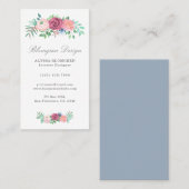 パステルエレガントピンクフローラガーランドバーティカル 名刺 (正面/裏面)