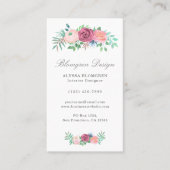 パステルエレガントピンクフローラガーランドバーティカル 名刺 (正面)