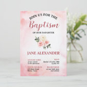 パステルエレガントピンクフローラバプテスマ 招待状 (スタンド正面)
