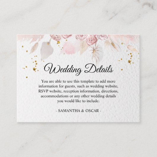 パステルエレガントピンクフローラフレファンシーーム エンクロージャーカード (正面)